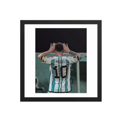 Premium Luster Photo Paper Framed Poster (Messi)