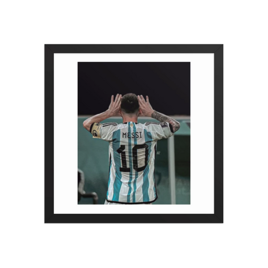 Premium Luster Photo Paper Framed Poster (Messi)