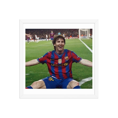 Premium Luster Photo Paper Framed Poster (Messi)