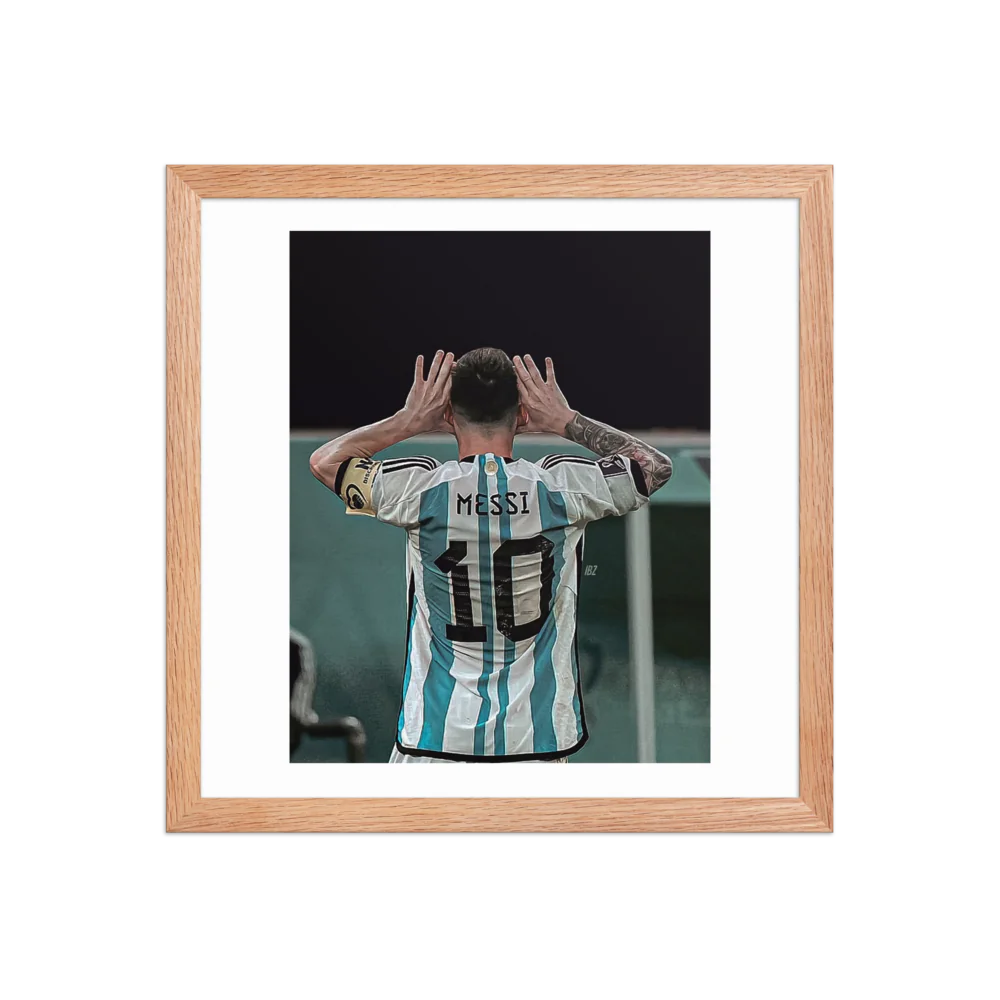 Premium Luster Photo Paper Framed Poster (Messi)