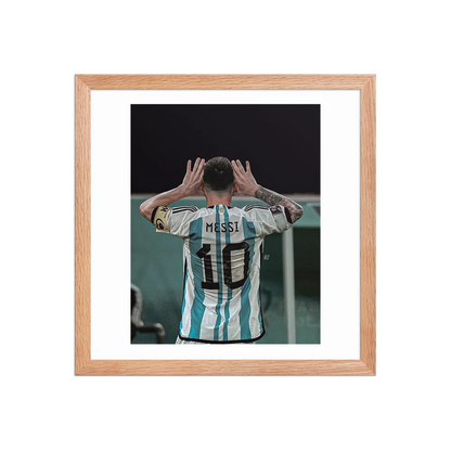 Premium Luster Photo Paper Framed Poster (Messi)