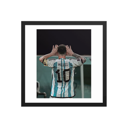 Premium Luster Photo Paper Framed Poster (Messi)