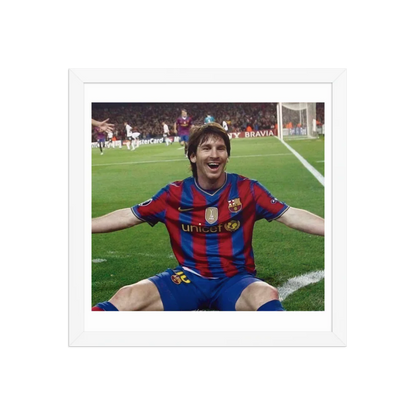 Premium Luster Photo Paper Framed Poster (Messi)