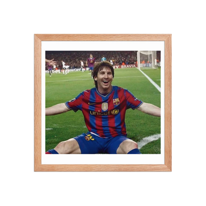 Premium Luster Photo Paper Framed Poster (Messi)