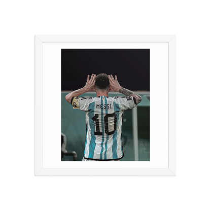 Premium Luster Photo Paper Framed Poster (Messi)