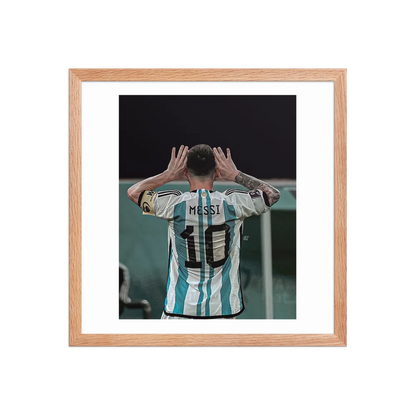 Premium Luster Photo Paper Framed Poster (Messi)